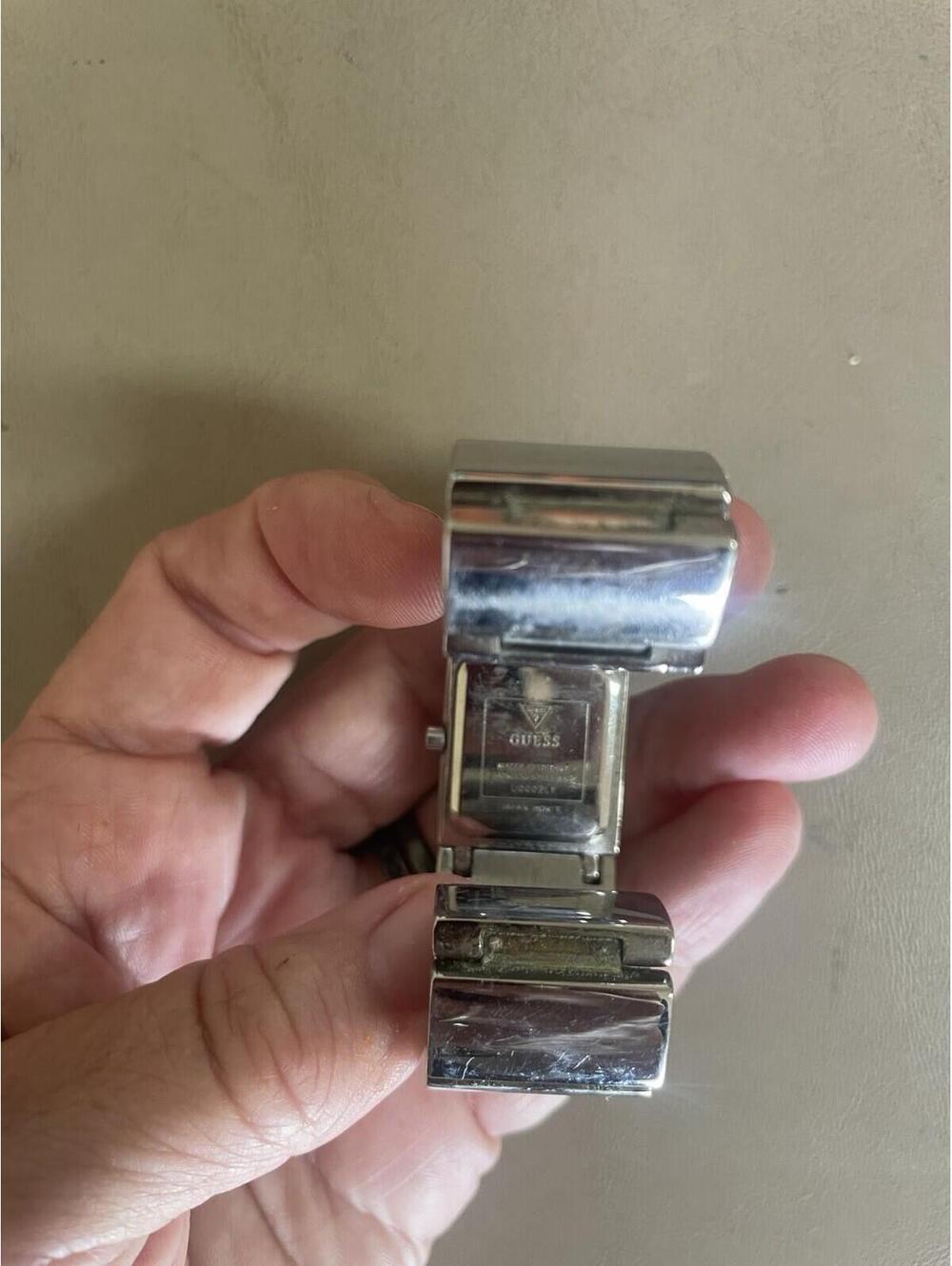 Vintage DKNY Silver Rhinestone Watch Cuff Bracelet Style Needs a battery - Picture 2 of 3